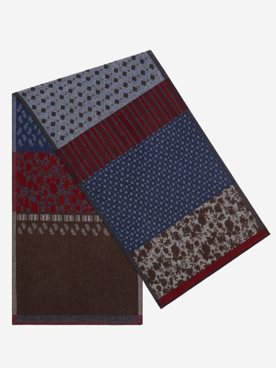 Federico (red/blue) - Warm and soft Italian scarf from wool blend - Glamourous Grace