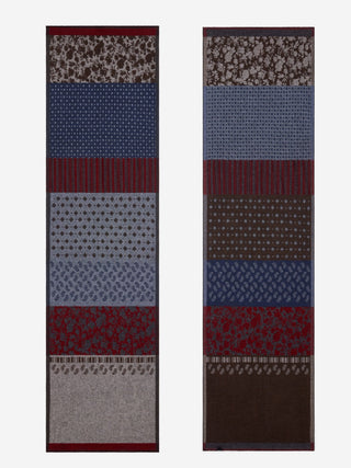 Federico (red/blue) - Warm and soft Italian scarf from wool blend - Glamourous Grace