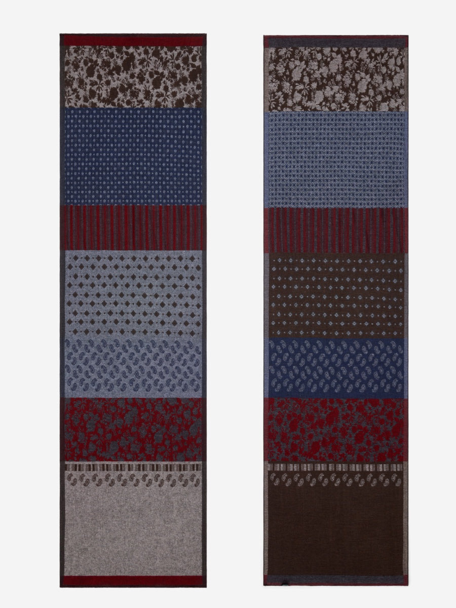 Federico (red/blue) - Warm and soft Italian scarf from wool blend - Glamourous Grace