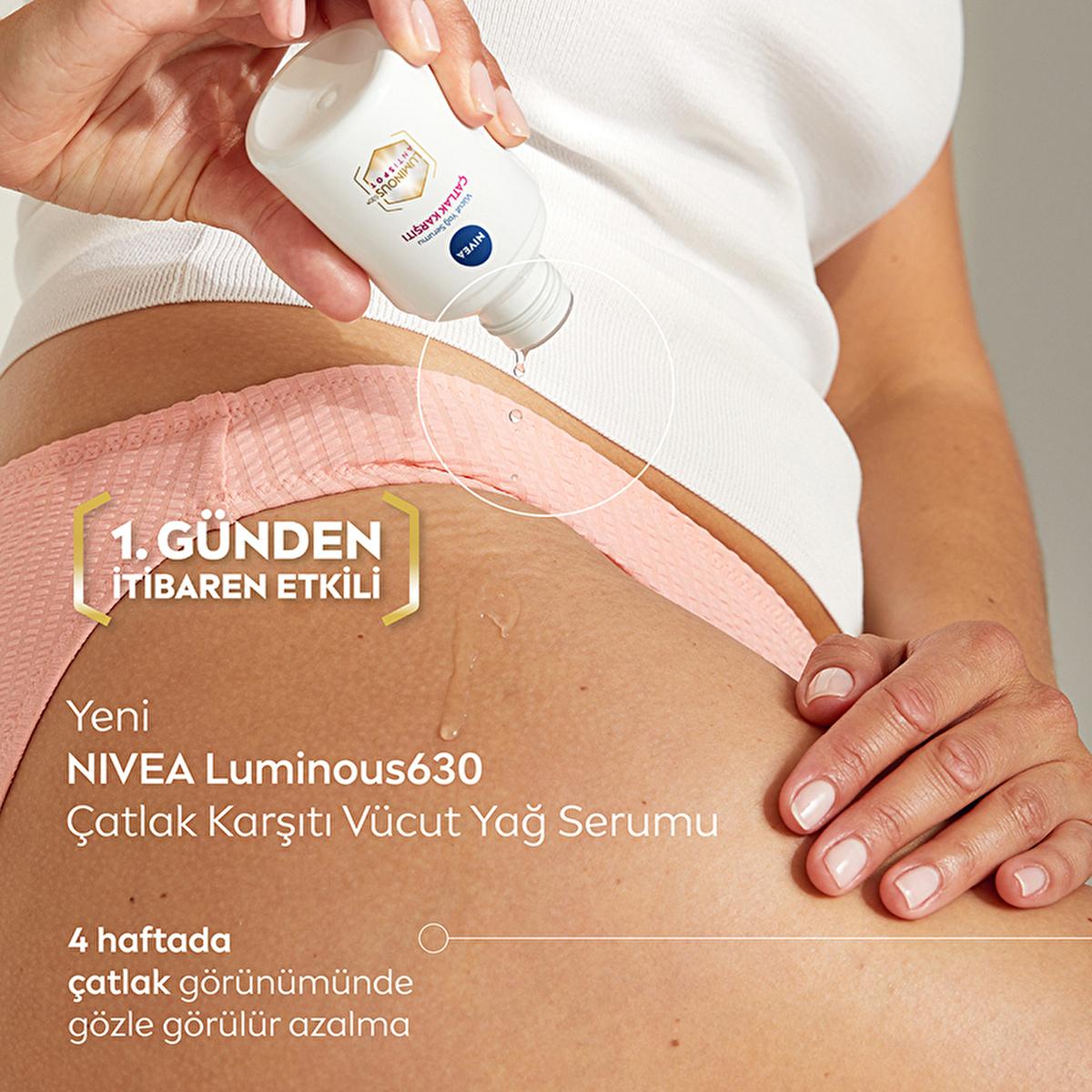 NIVEA Luminous Stretch Mark Serum - Body Moisturizer for Stretch Marks with LUMINOUS630, Long-Lasting Hydration & Anti-Stretch Mark Body Oil - Glamourous Grace
