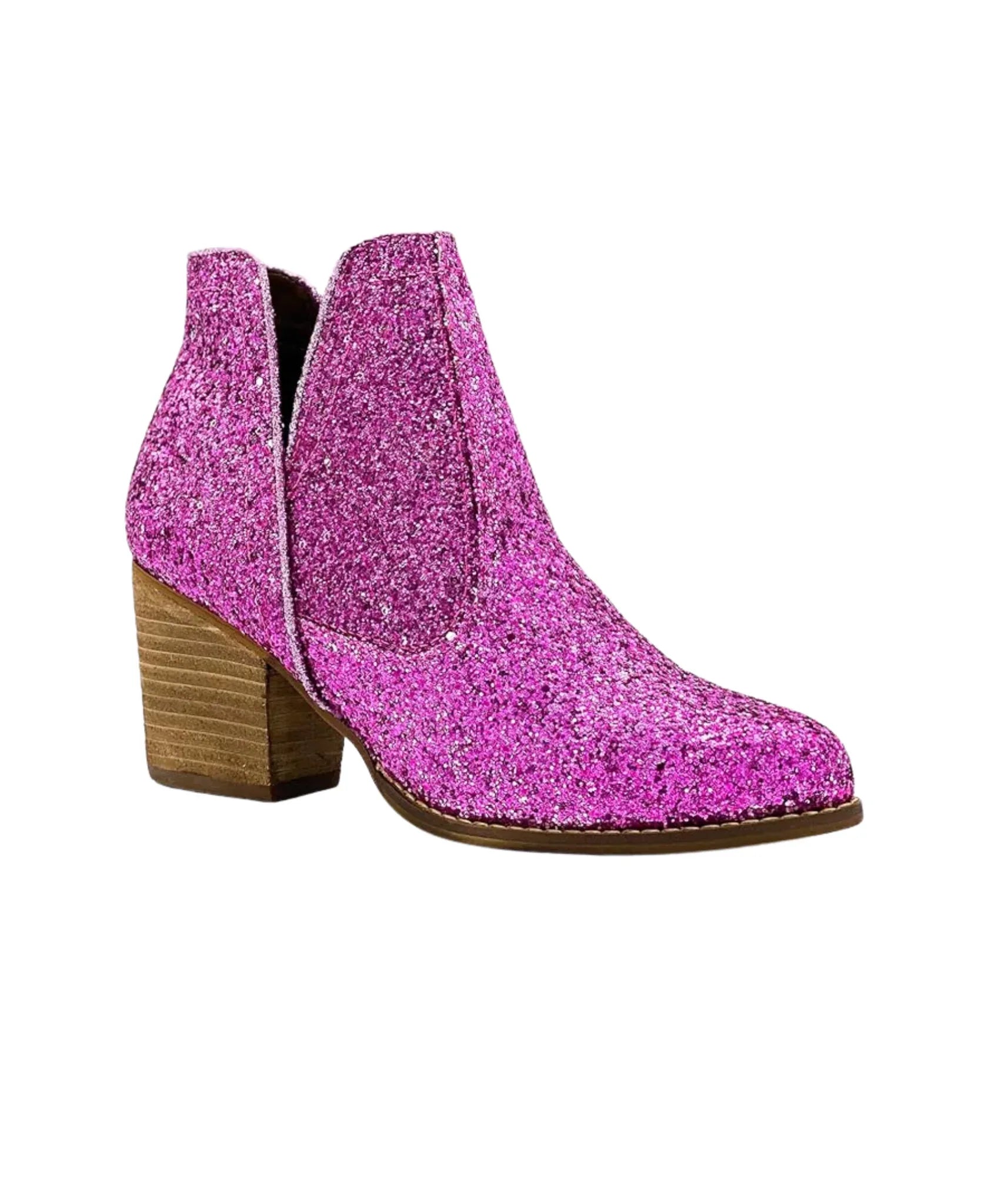 Fiera Glitter Booties in Pink - Glamourous Grace