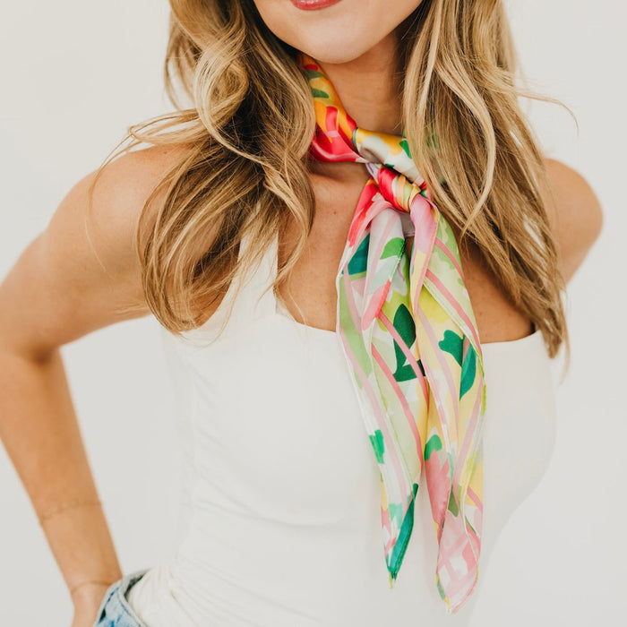 Cynthia Floral Square Scarf - Glamourous Grace