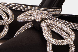 The Floransa Black Leather Pointy Toe Ankle Strap Women Sandal Final Sale! - Glamourous Grace