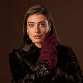 Florentina (red) - Handmade Italian knitted wool gloves with luxurious cashmere lining - Glamourous Grace