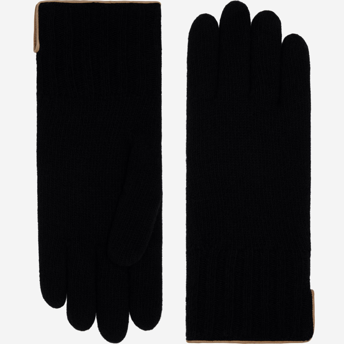Florentina (black) - Handmade Italian knitted wool gloves with luxurious cashmere lining - Glamourous Grace