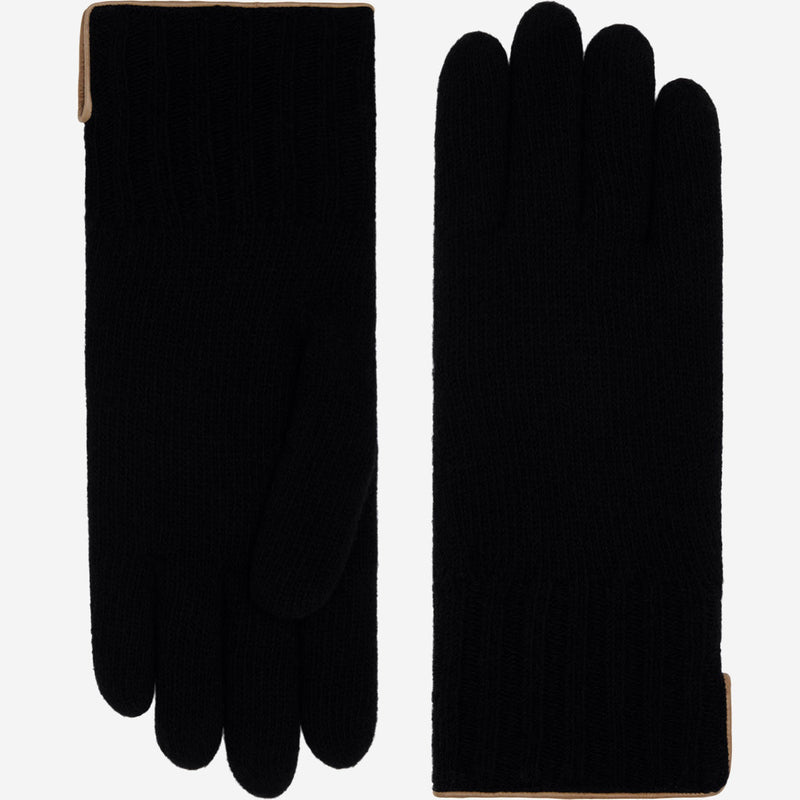 Florentina (black) - Handmade Italian knitted wool gloves with luxurious cashmere lining - Glamourous Grace