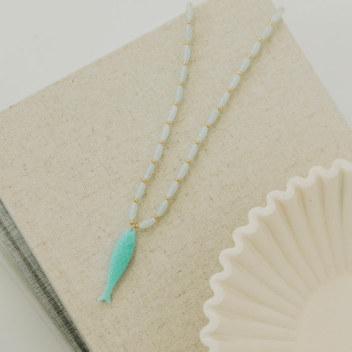 Fortune For the Fish Resin Necklace - Glamourous Grace
