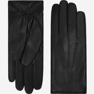Francesca (black) - Italian lambskin leather gloves with brown rabbit fur lining - Glamourous Grace