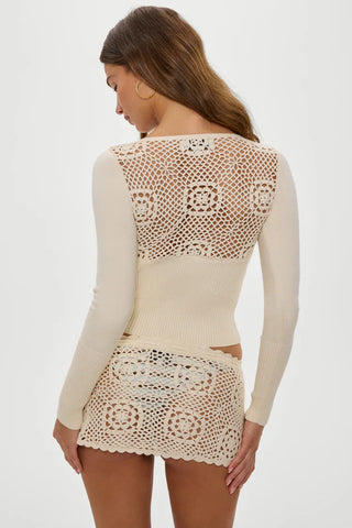 Arlo Crochet Knit Shirt Cloud
