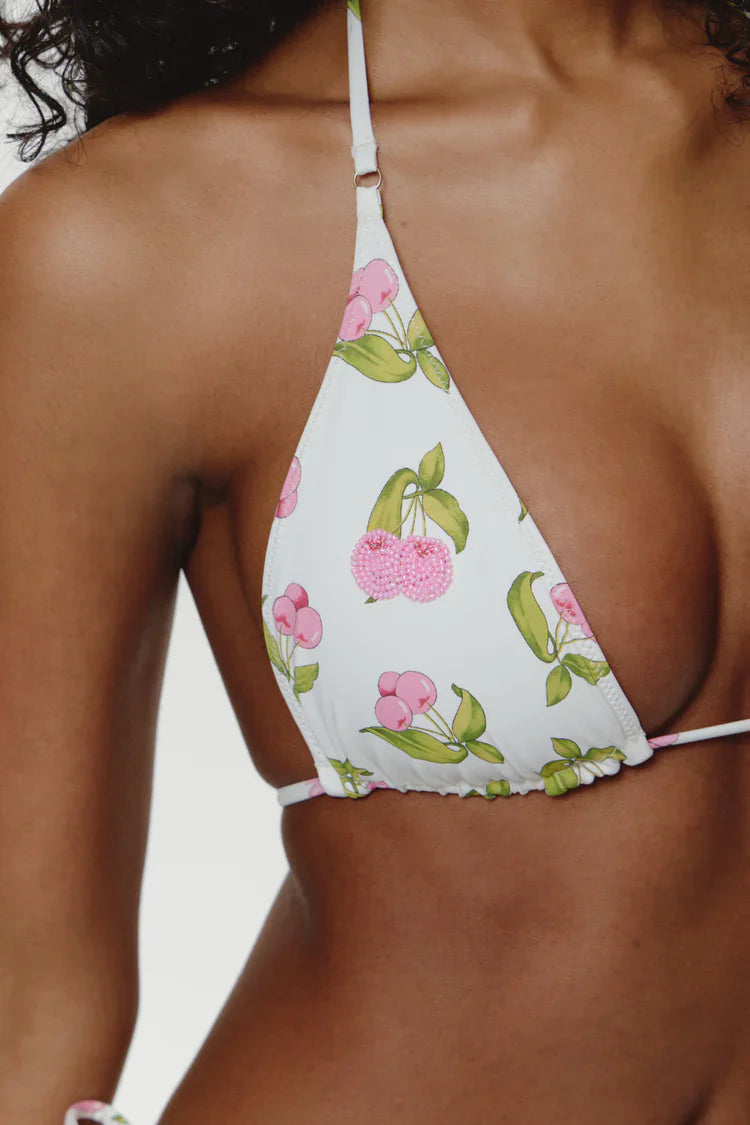 Grace Beaded Bikini Top Cherry Picked