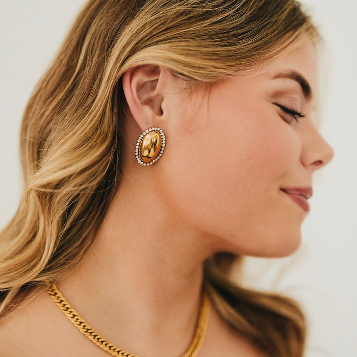 Franny Oval Earrings - WATERPROOF - Glamourous Grace