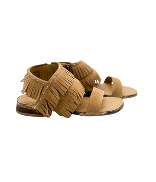 Fringe Star Sandal in Tan - Glamourous Grace