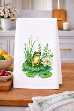 Frogs on a Lilypad Kitchen Towel