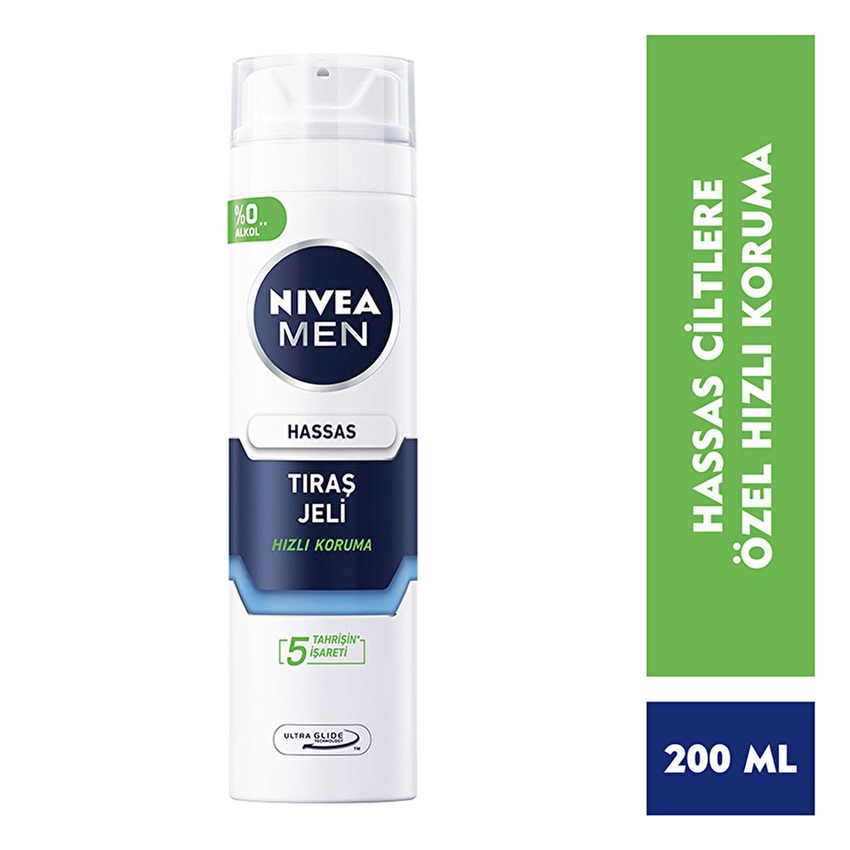 Nivea Men Sensitive Skin Shaving Gel - Alcohol Free Formula for Close, Irritation-Free Shave - Soothing Chamomile & Vitamin E - 6.76 fl oz - Glamourous Grace