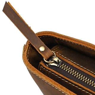 Full Grain Leather Tote Bag Handcrafted Office Bag Leather Shoulder Bag Women Tote With Zipper Outside Pocket