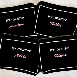Toiletry Pouch with Coated Lining – Black - Glamourous Grace