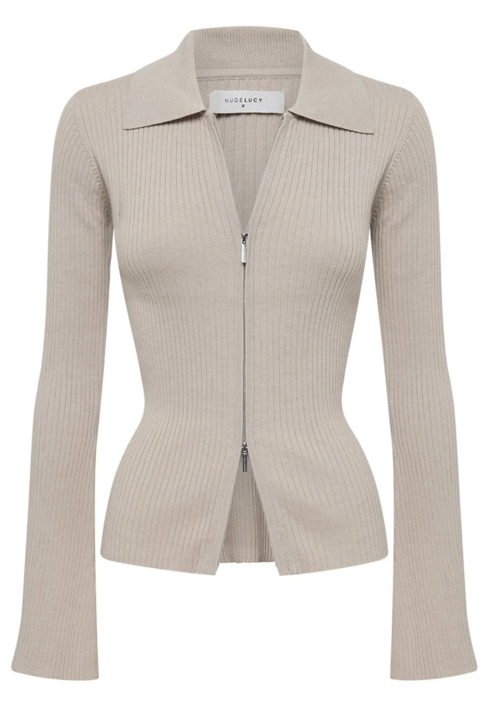 Betina Zip Front Knit Mink