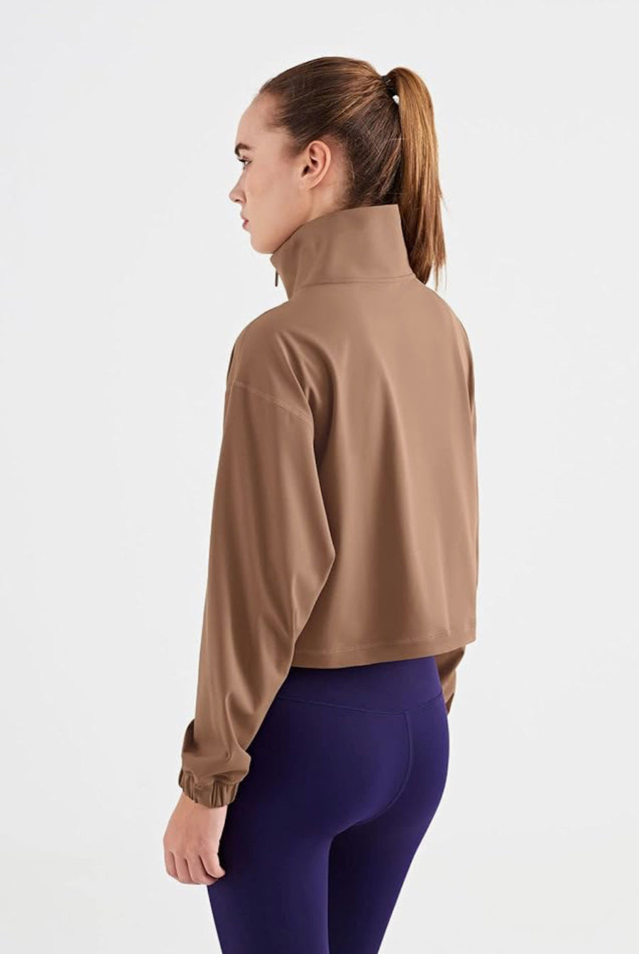 Women's Athletic Running/Yoga Cropped Jacket, 1/2 zip - Glamourous Grace
