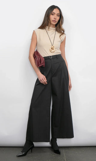 Paloma Sand Funnel Neck Knit Top