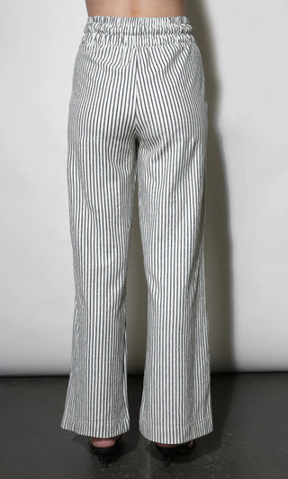 Isla Wide Leg Black & Ivory Knit Pants - Glamourous Grace