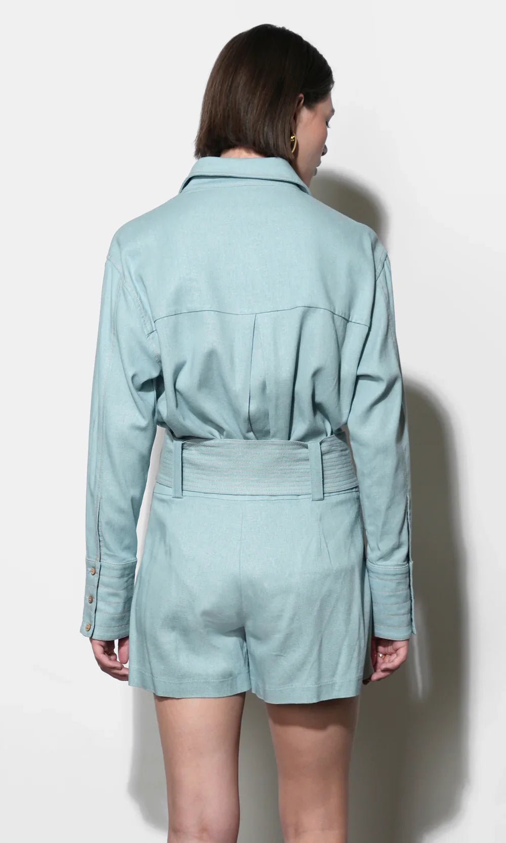 Emily Oversized Denim Blue Linen Blend Shirt - Glamourous Grace