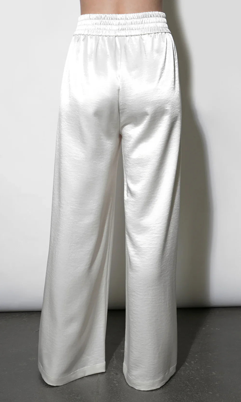 Cora Easy Ivory Satin Wide Leg Pants - Glamourous Grace
