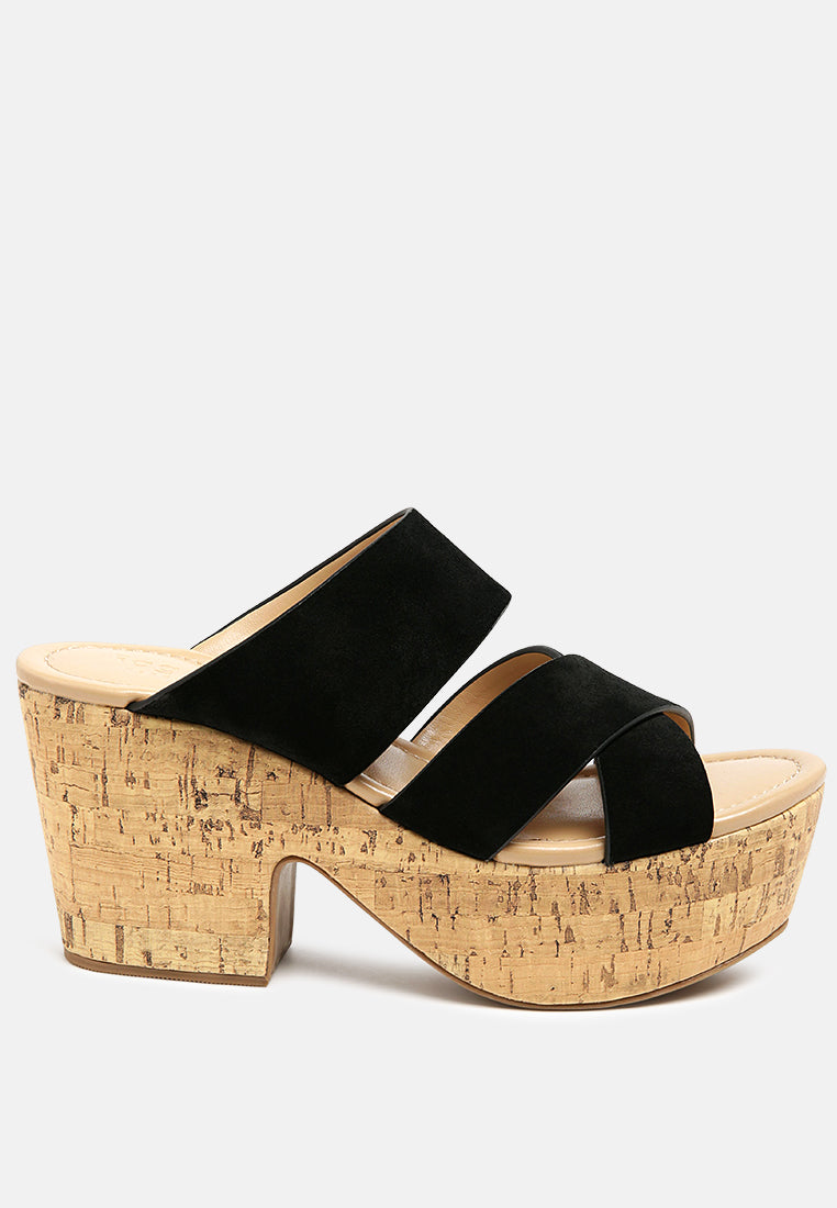 Gerd Block Heeled Suede Slip-On Sandal - Glamourous Grace