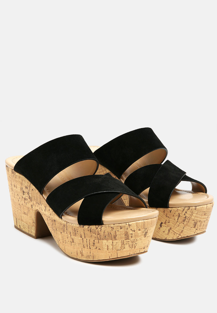 Gerd Block Heeled Suede Slip-On Sandal - Glamourous Grace
