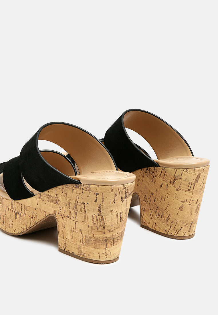 Gerd Block Heeled Suede Slip-On Sandal - Glamourous Grace