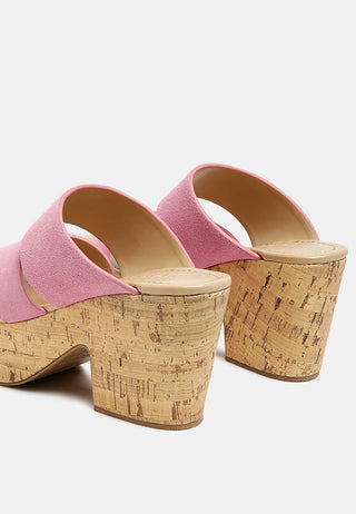 Gerd Block Heeled Suede Slip-On Sandal