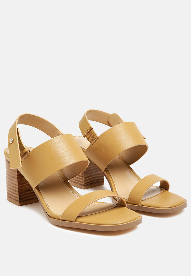 Gertude Slingback Block Heel Leather Sandal