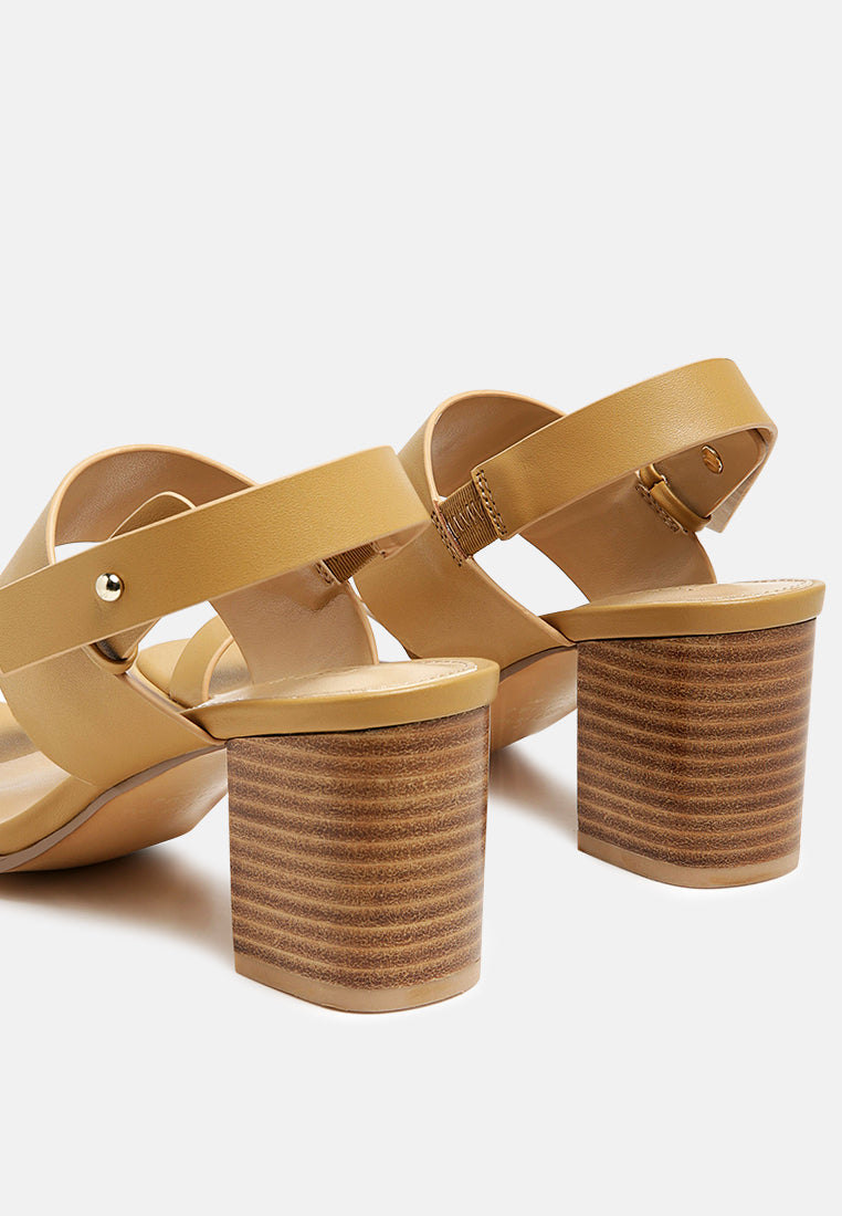 Gertude Slingback Block Heel Leather Sandal - Glamourous Grace