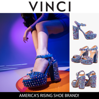 The Tampico Blue Suede Leather Spike Platform Heel Women Sandal - Glamourous Grace