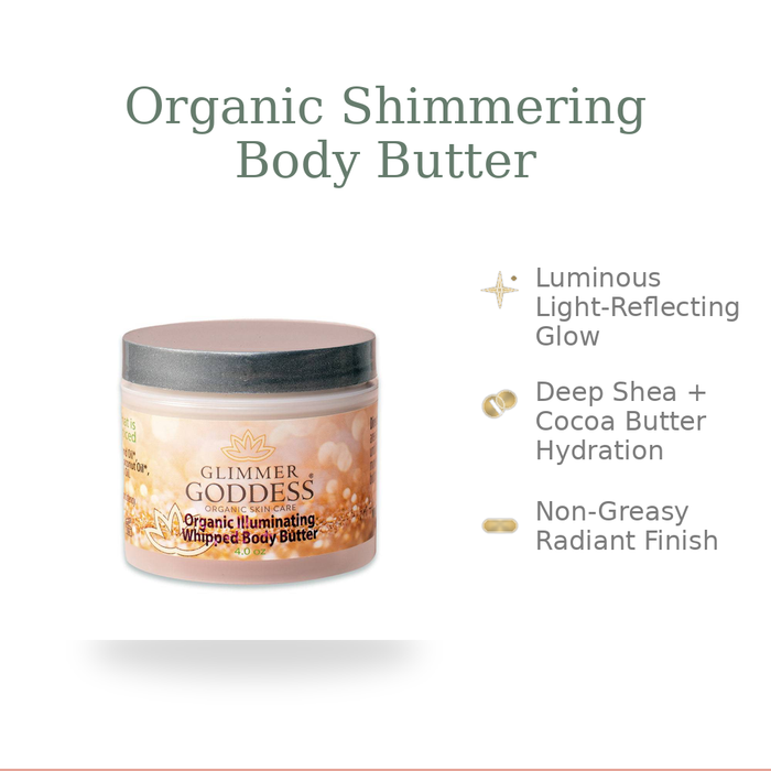 Organic Shimmer Body Butter – Radiant, Deep Hydration - Glamourous Grace
