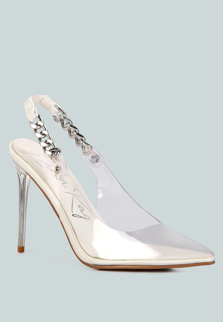 Goddess Metallic Stiletto Heel Slingback Sandals - Glamourous Grace