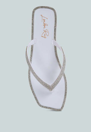 Golightly Diamante Stud Detail Thong Flats