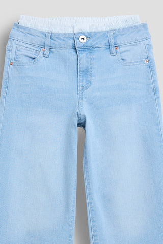 Girls Boxer Waist Wide Leg Jeans