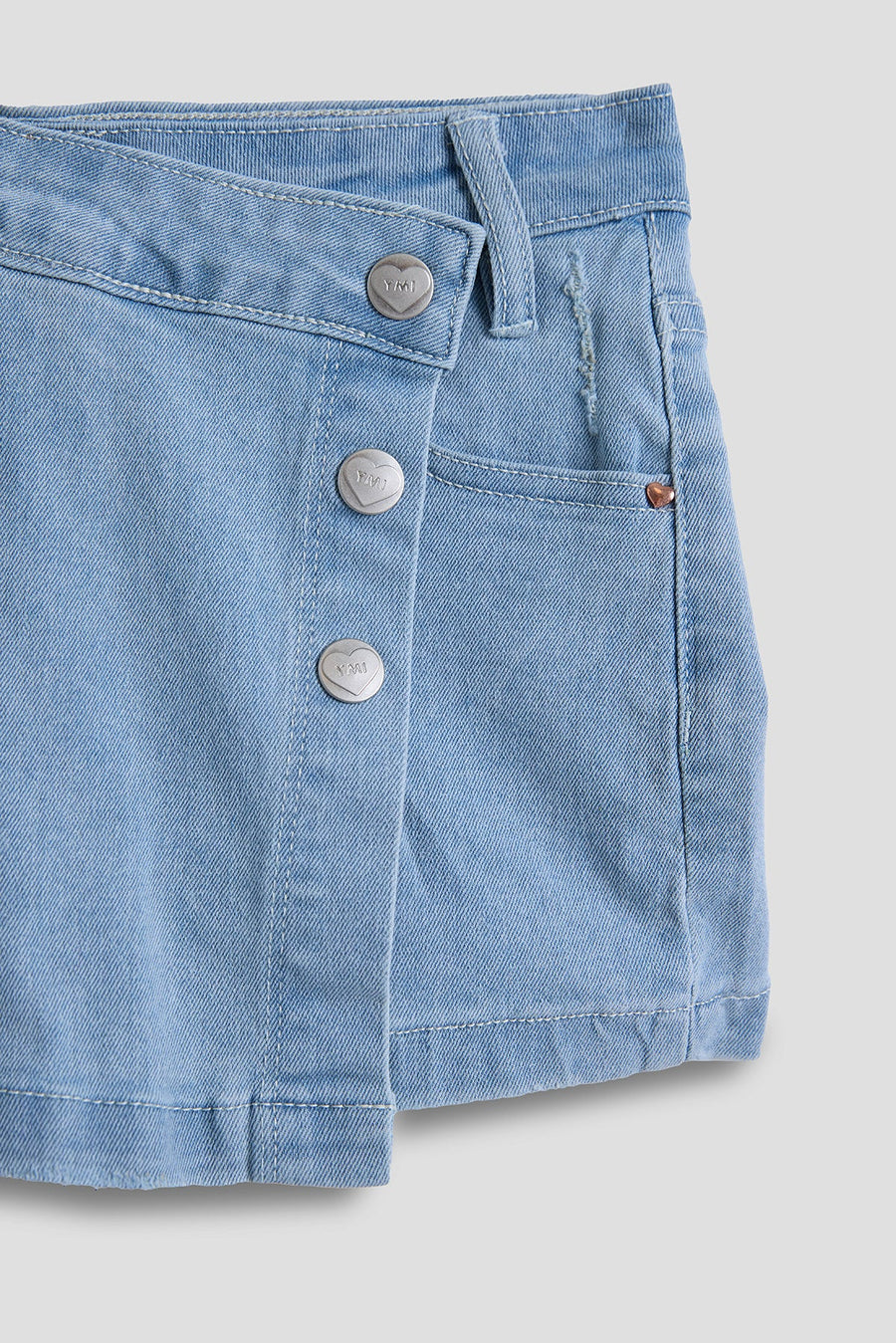 Girls Assymetrical Denim Skort - Glamourous Grace