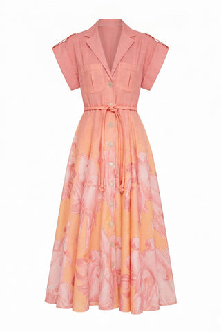GUAYABA MIDI DRESS IN CORAL MACAW PRINT - Glamourous Grace