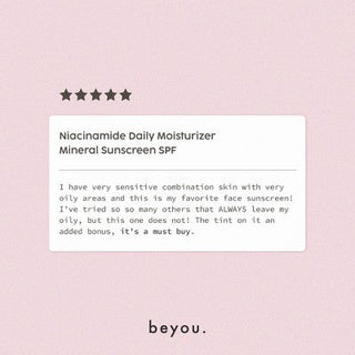 Beyou. Hydrating Niacinamide Daily Moisturizer Mineral Face Sunscreen SPF 40 1.69 fl oz - New