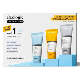 Geologie Clear System Month 1 / Level 1 Acne Treatment & Skincare Set 3pc - New - Glamourous Grace