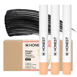 Honest Beauty Extreme Length Mascara + Lash Primer 0.81 fl oz/3pk - New