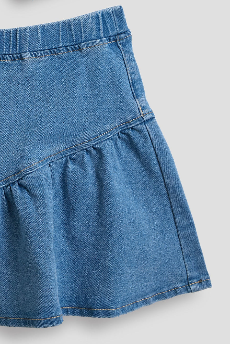 Girls Denim Vest & Ruffle Skirt Set - Glamourous Grace