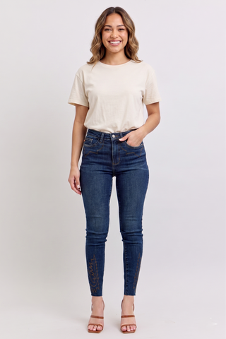 Judy Blue Embroidered High Rise Skinny Jeans