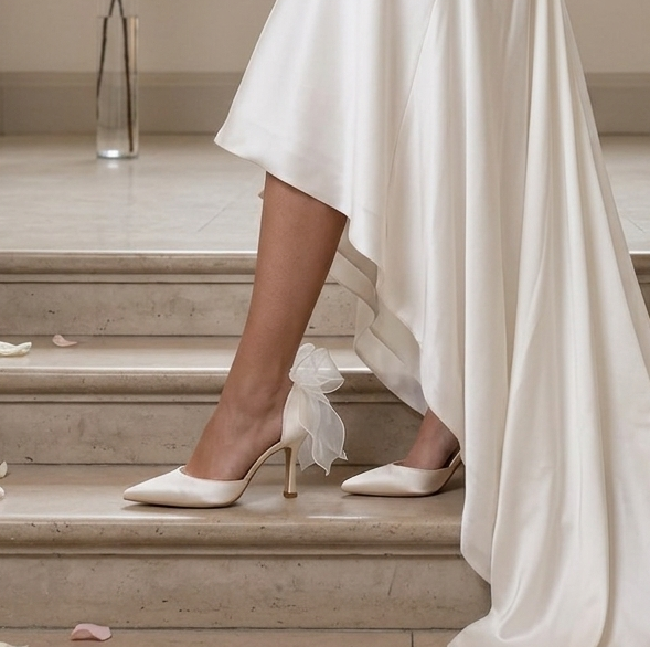 Deena - Bridal Bow Heels - Glamourous Grace