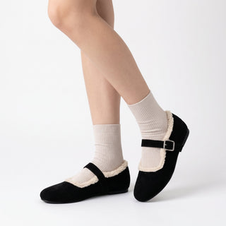 Elka Shearling-Lined Mary Jane Flats