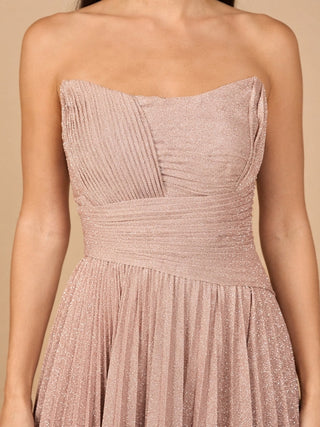 Flowing Pleated, Strapless Dress - Glamourous Grace