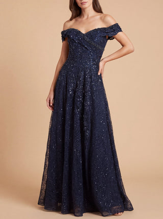 Off Shoulder Embroidered Ballgown