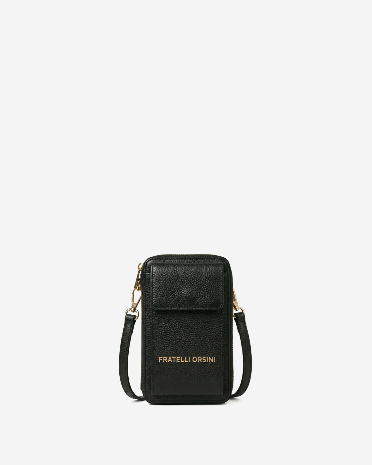 Giada (black) - Italian women's crossbody phone wallet with shoulder strap - Glamourous Grace