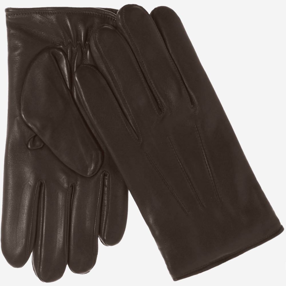 Giovanni (dark brown) - Classic Italian lambskin leather gloves with cashmere lining - Glamourous Grace